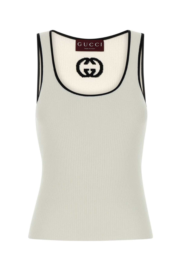 White Scoop Neck Top 1