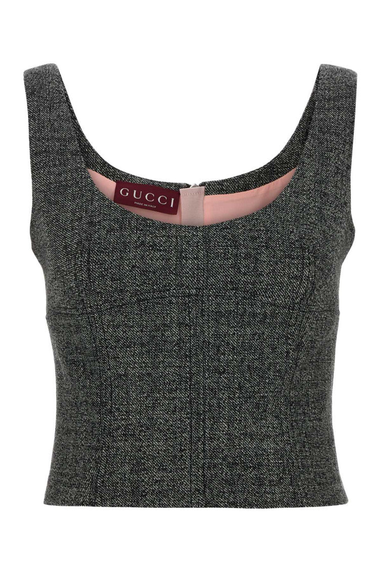 Grey Scoop Neck Top 1