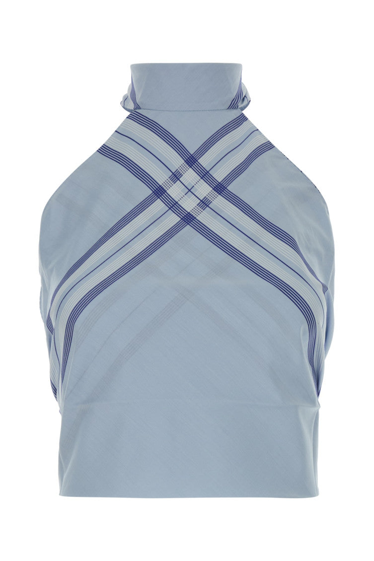 Light Blue Mock Collar Top 1