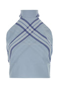 Light Blue Mock Collar Top 1