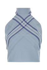 Light Blue Mock Collar Top 1