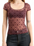 Maroon Scoop Neck Top 1