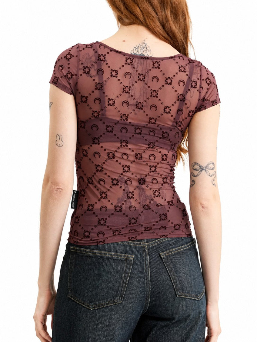 Maroon Scoop Neck Top 2