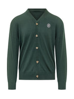 Green Knitted V Neck Cardigan 1