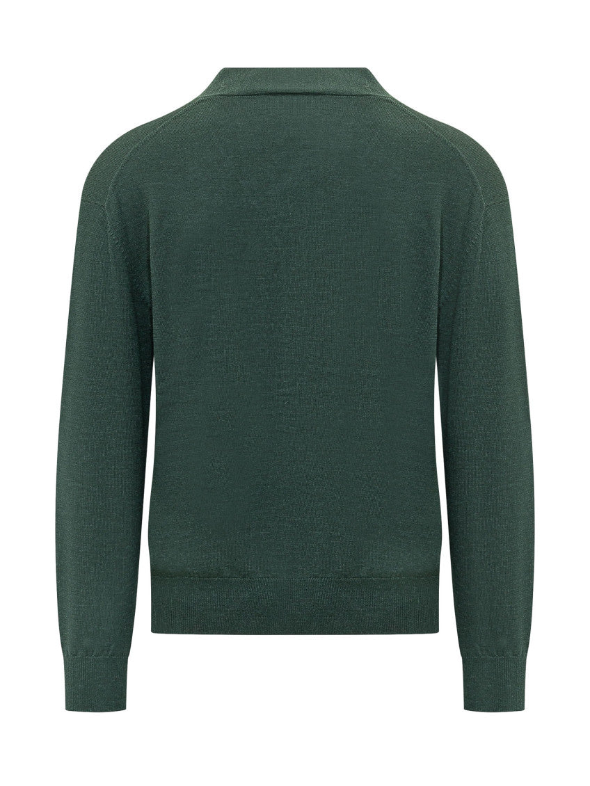 Green Knitted V Neck Cardigan 2