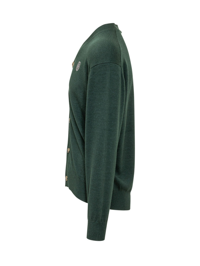 Green Knitted V Neck Cardigan 3