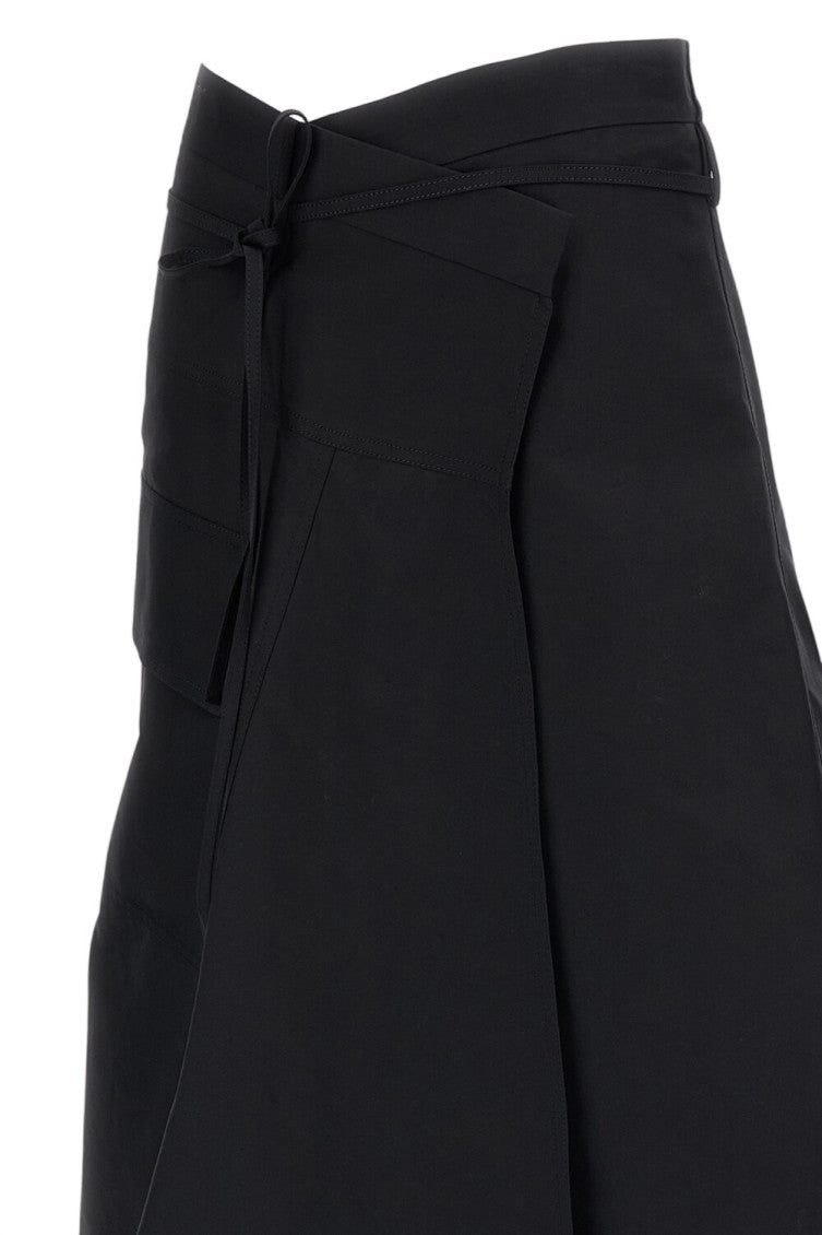 Black Solid Calf Length Skirt 5