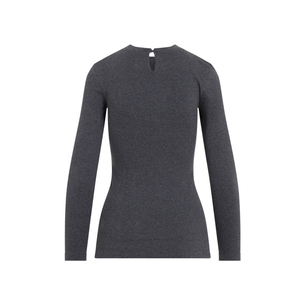 Grey Solid Crew Neck T-Shirt 2