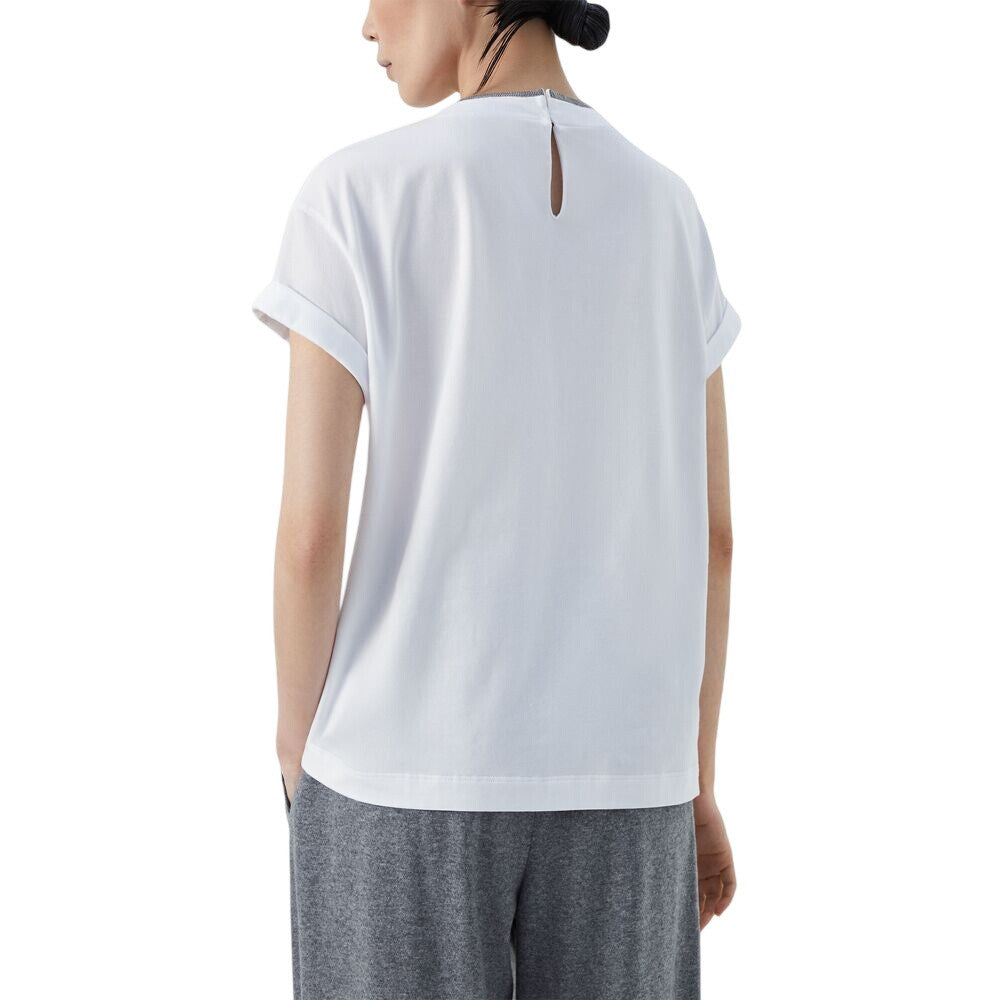 White Crew Neck T-Shirt 2