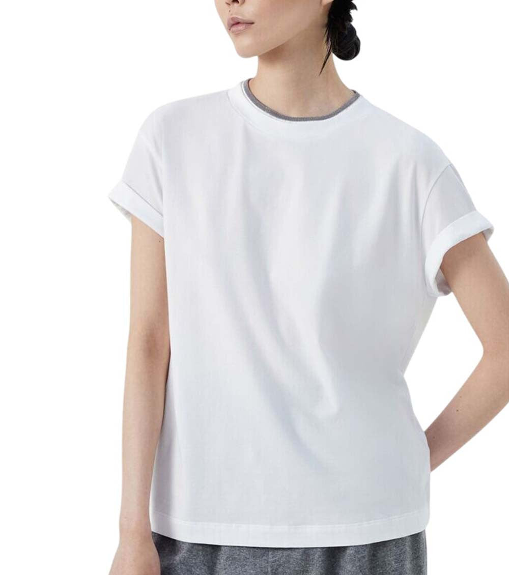 White Crew Neck T-Shirt 3