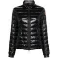 Black Quilted Mock Collar Jacket 1