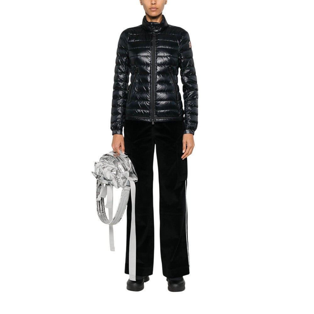 Black Quilted Mock Collar Jacket 2