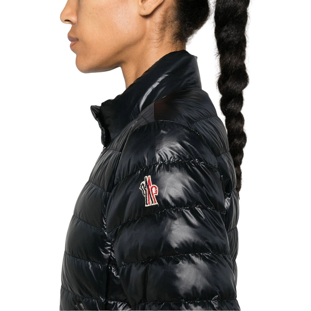 Black Quilted Mock Collar Jacket 4