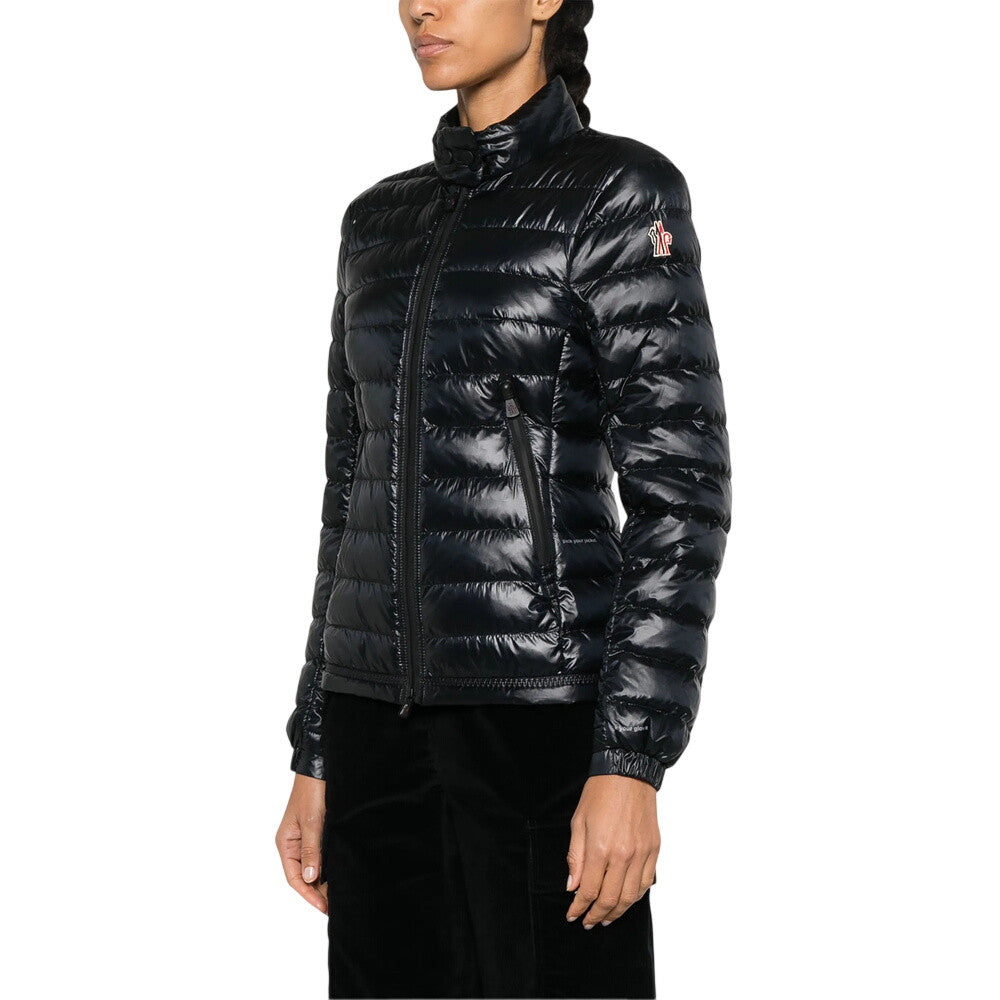 Black Quilted Mock Collar Jacket 5