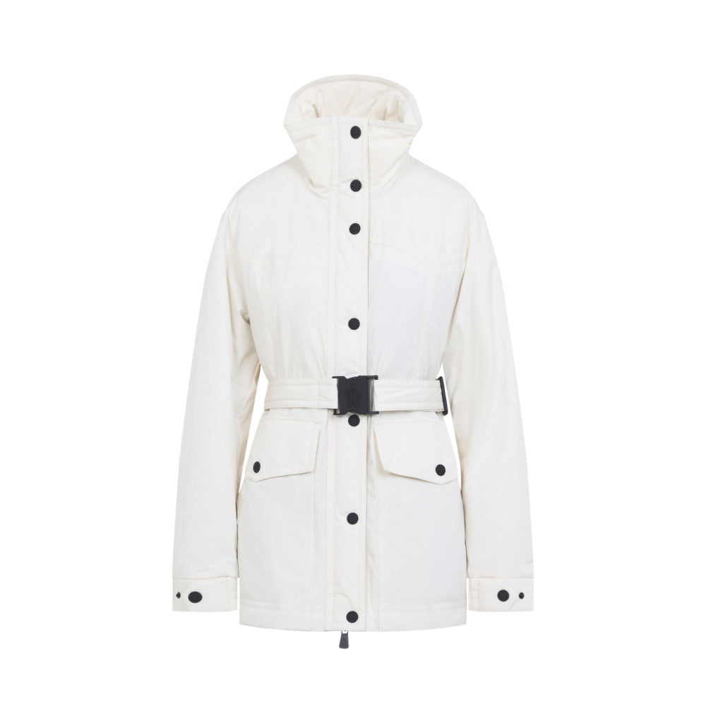 White Solid Hood Jacket 1