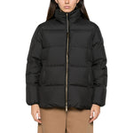Black Quilted Mock Collar Jacket 1
