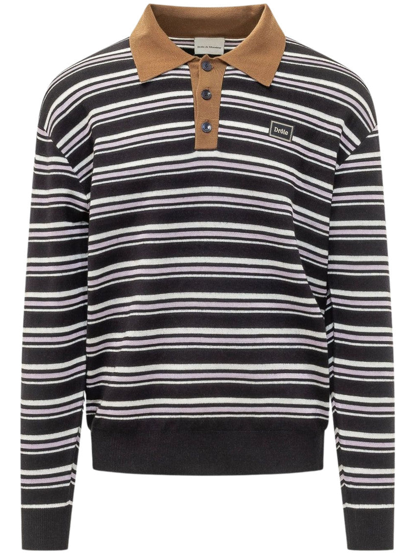 Dark Navy Striped Polo 1