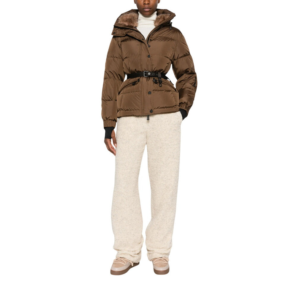 Brown Quilted Hood Jacket 2
