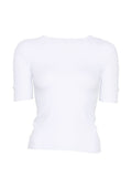 White Solid Crew Neck T-Shirt 1