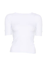 White Solid Crew Neck T-Shirt 1