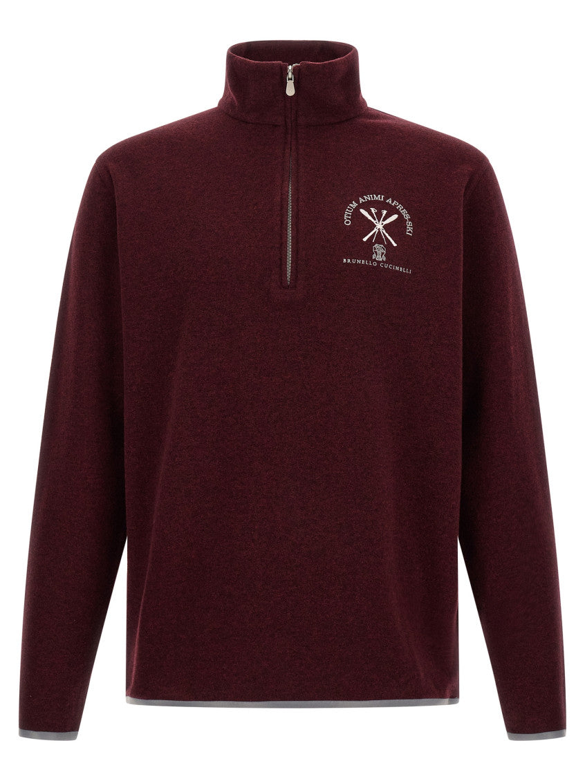 Maroon Half Zip Sweatshirt 1