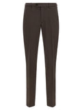 Brown Flat Front Trousers 1