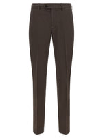 Brown Flat Front Trousers 1