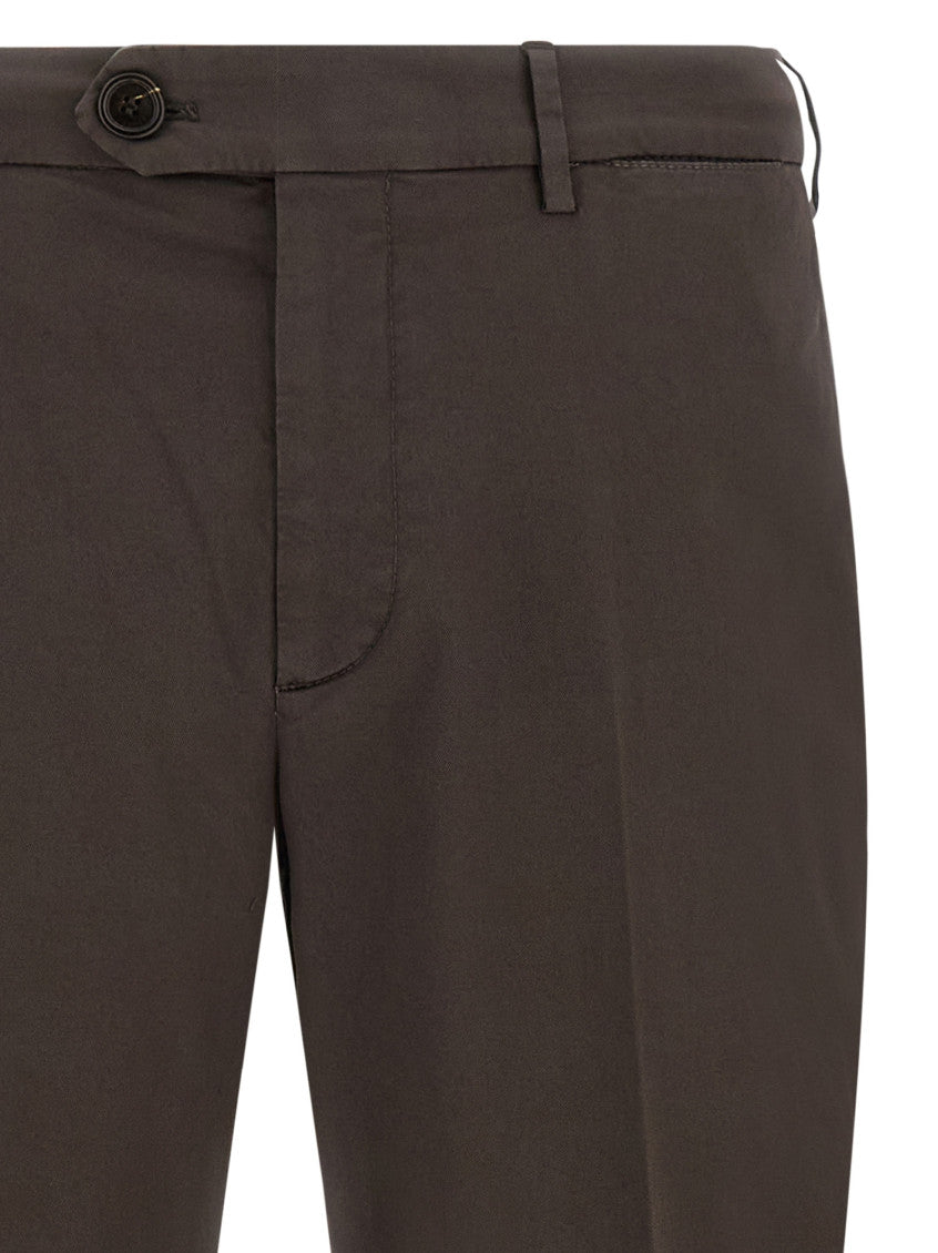 Brown Flat Front Trousers 3