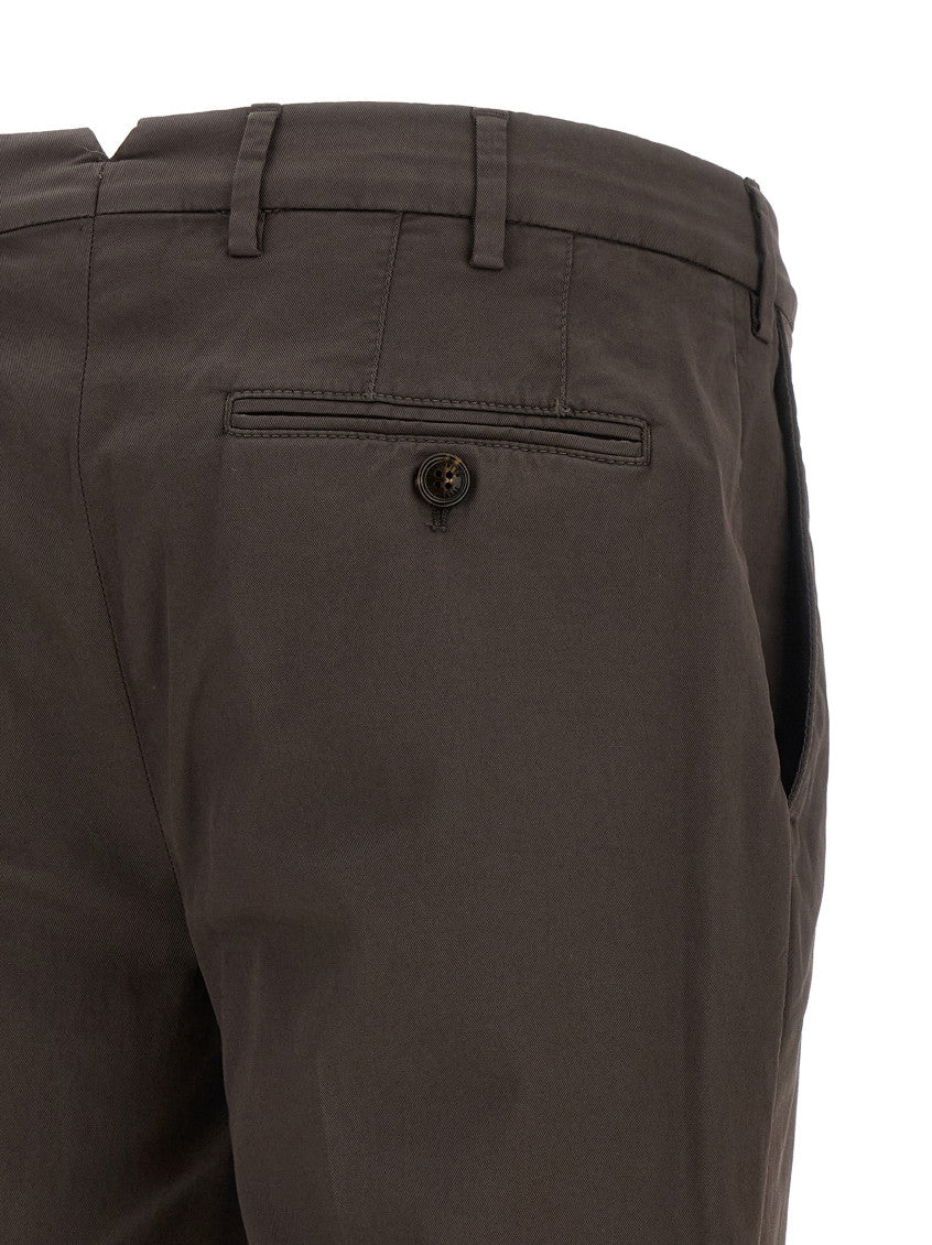 Brown Flat Front Trousers 4