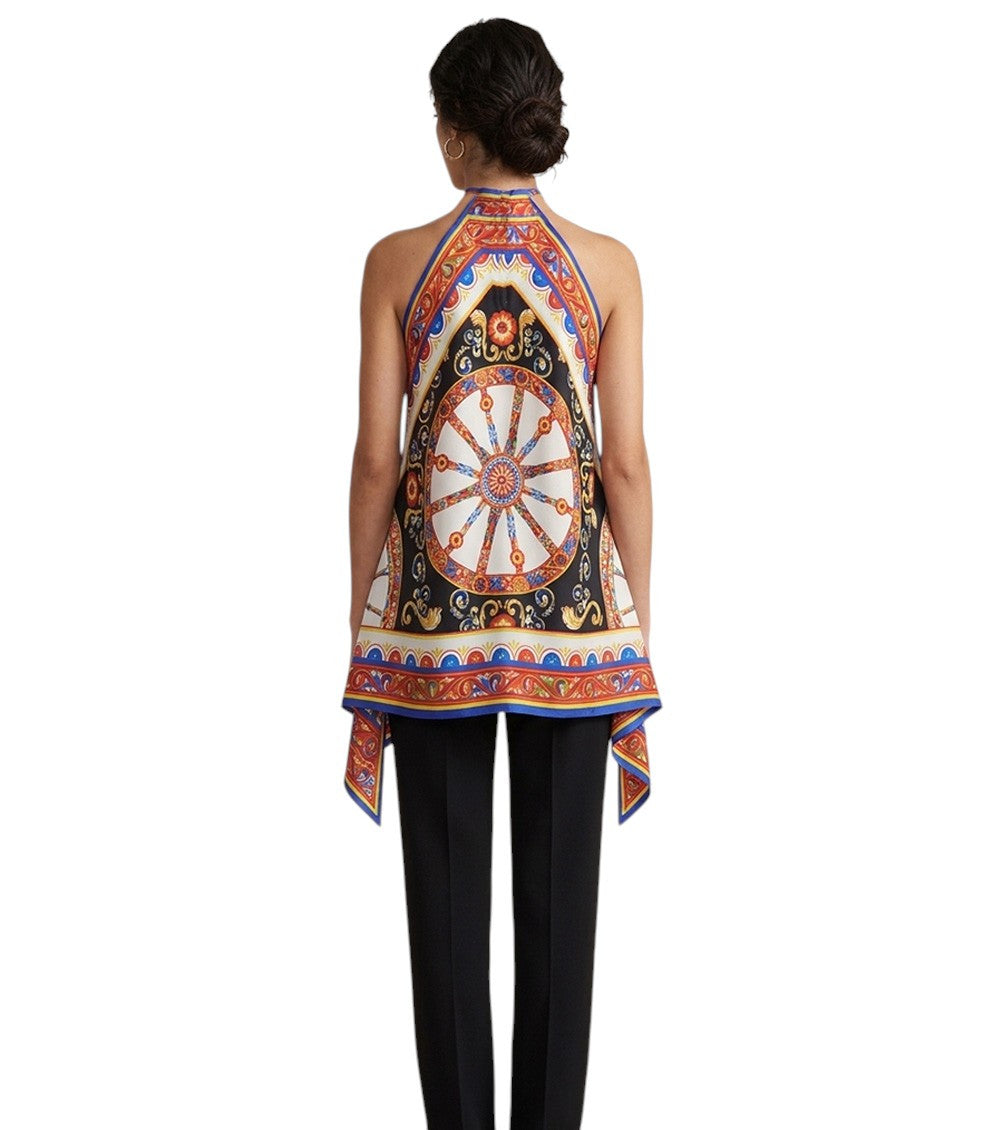 Multicolor Printed Halter Neck Top 4