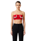 Red Solid Strapless Top 1