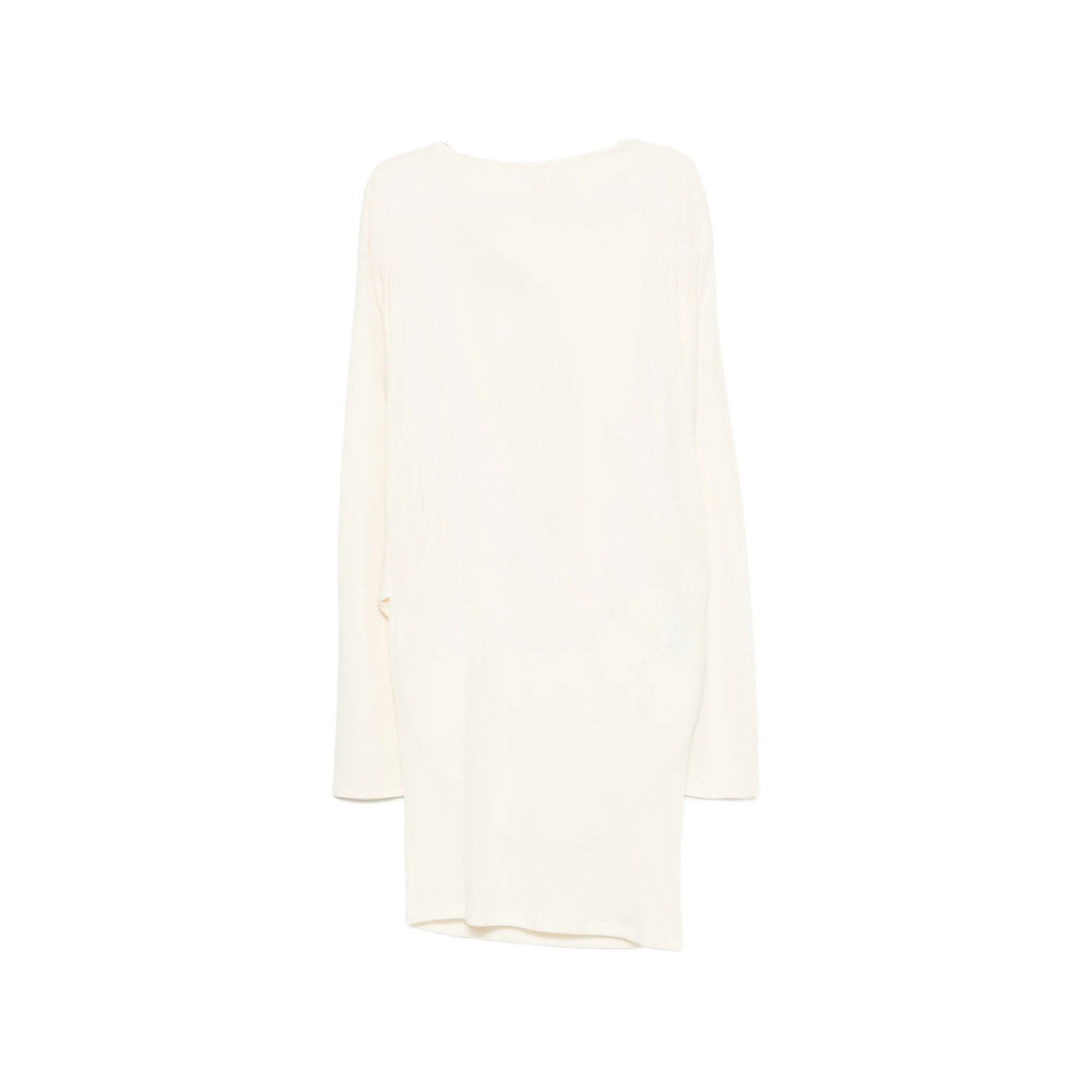 White Boat Neck Mini Dress 1