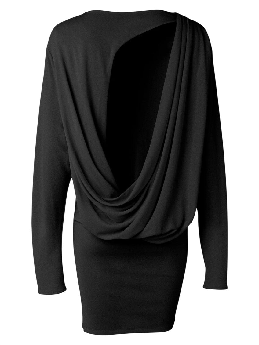 Black Boat Neck Mini Dress 2