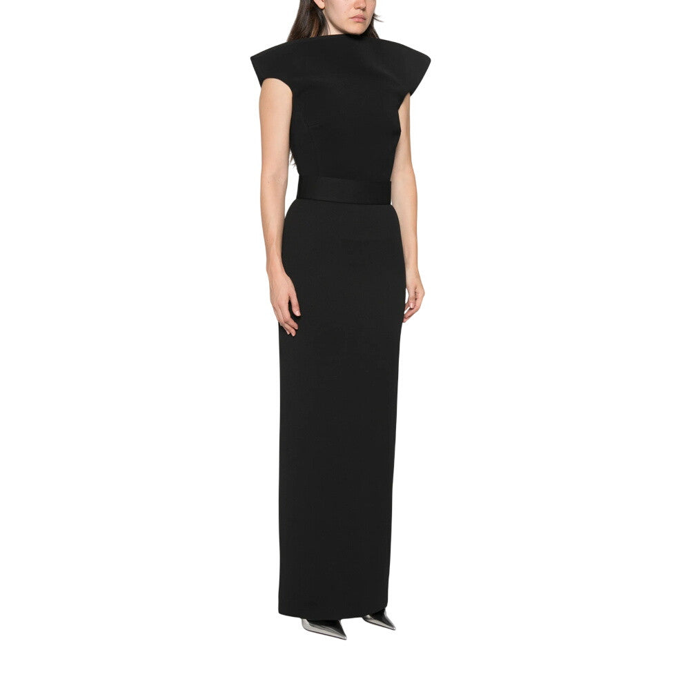 Black Boat Neck Maxi Dress 1