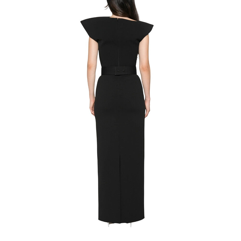 Black Boat Neck Maxi Dress 2