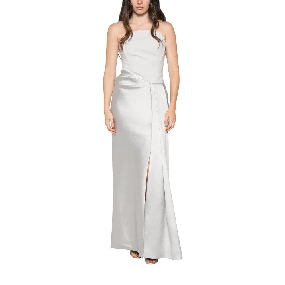 Silver Strapless Maxi Dress 2