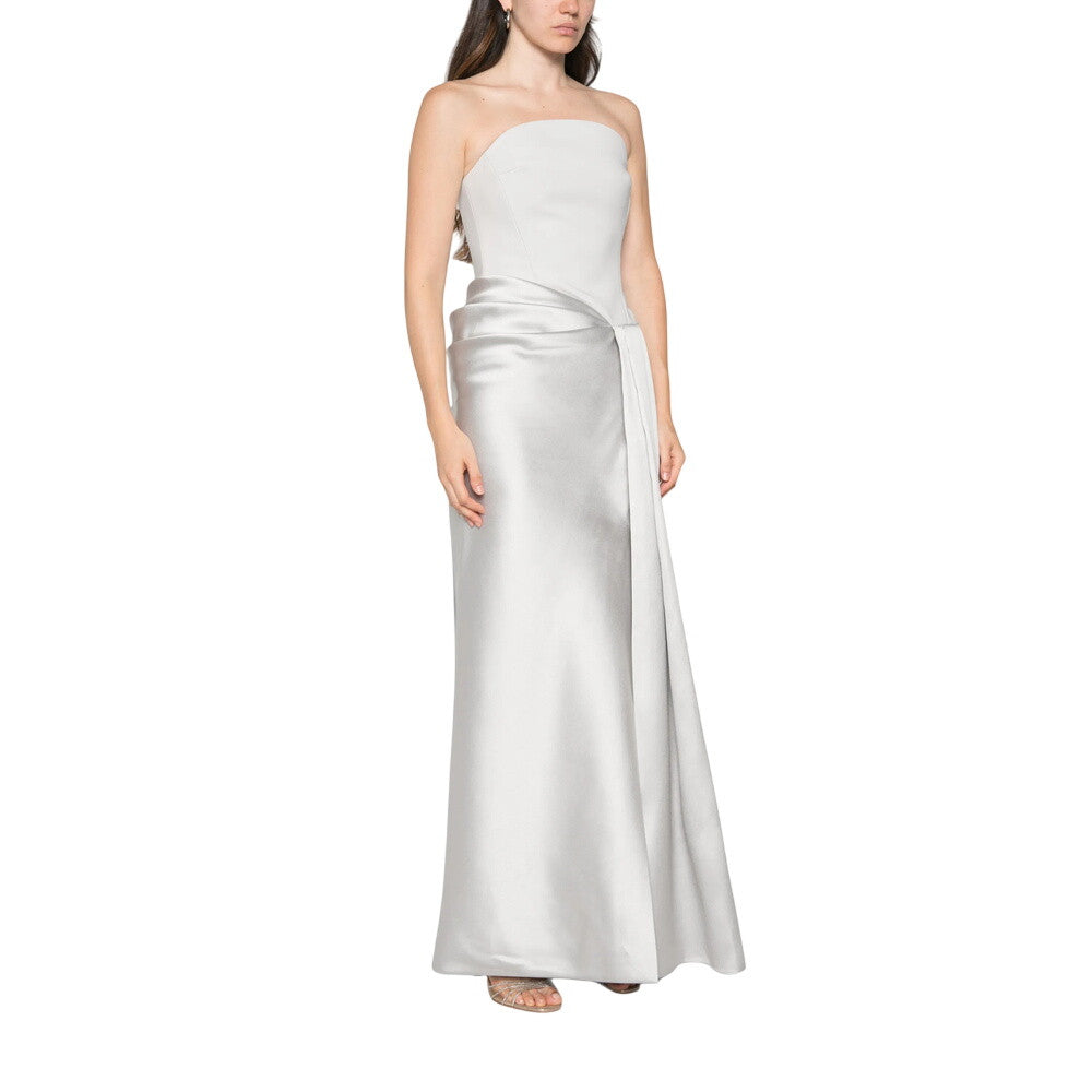 Silver Strapless Maxi Dress 4