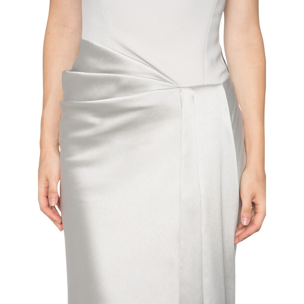 Silver Strapless Maxi Dress 5