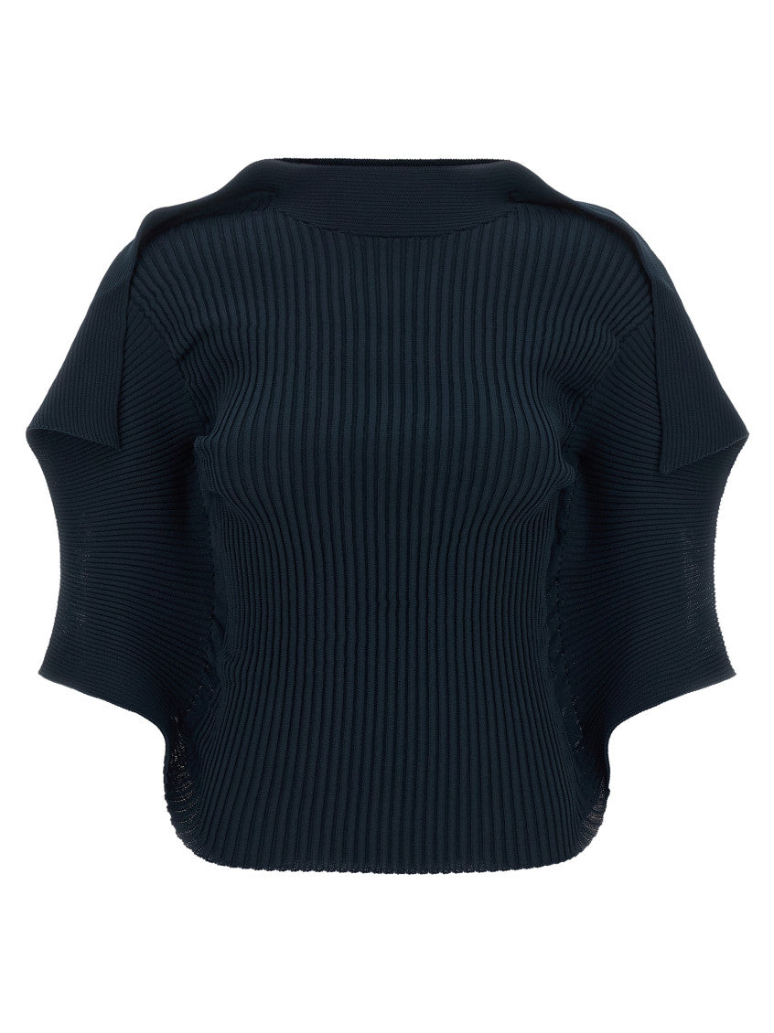 Dark Blue Mock Collar Top 3