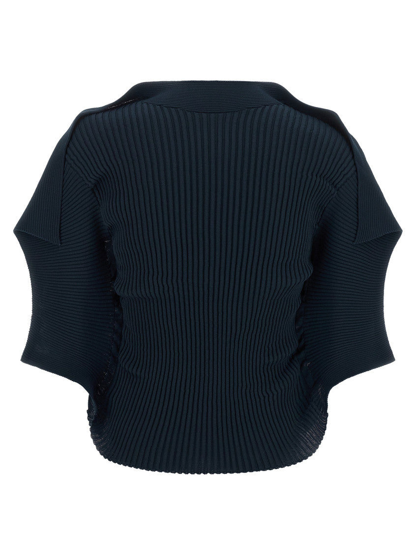 Dark Blue Mock Collar Top 4