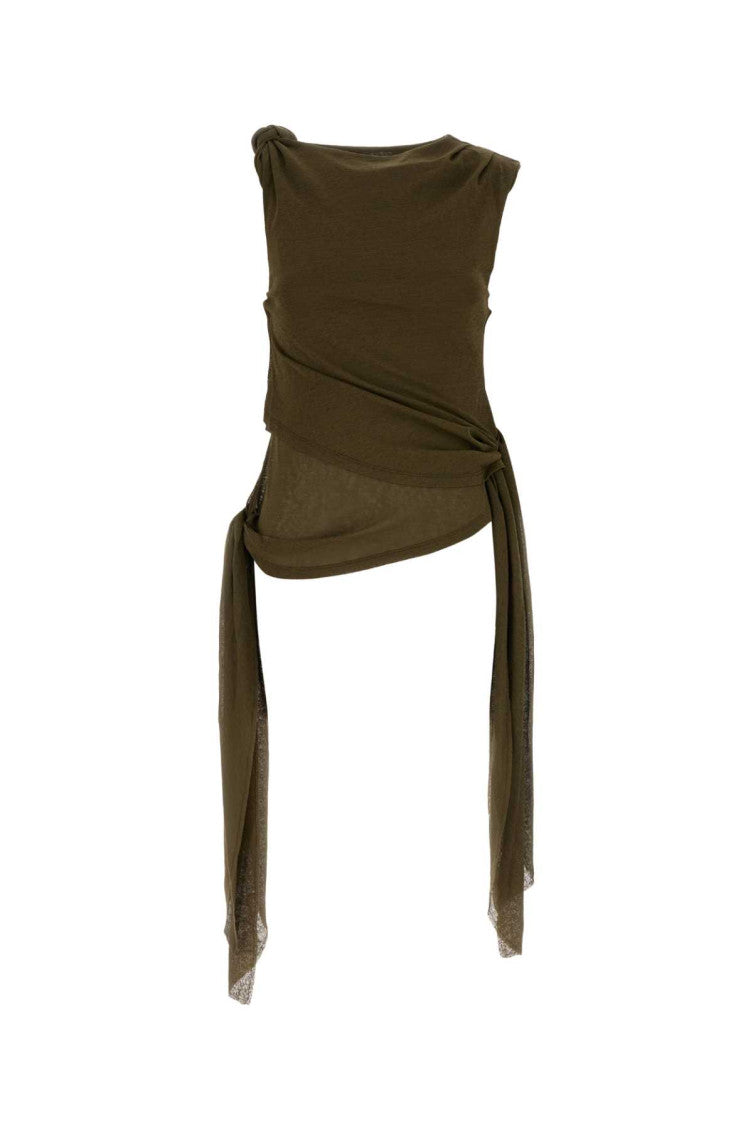 Khaki Boat Neck Top 3