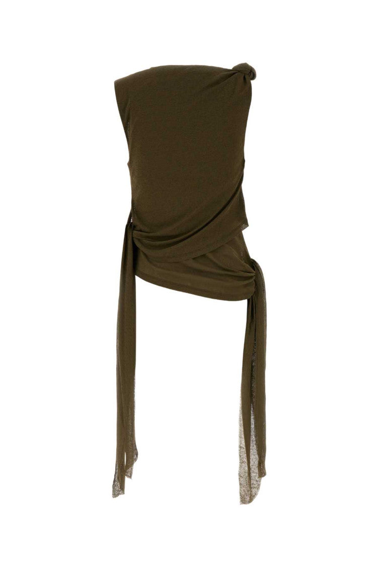 Khaki Boat Neck Top 4