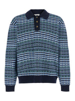 Blue Stripes Polo Sweater 1