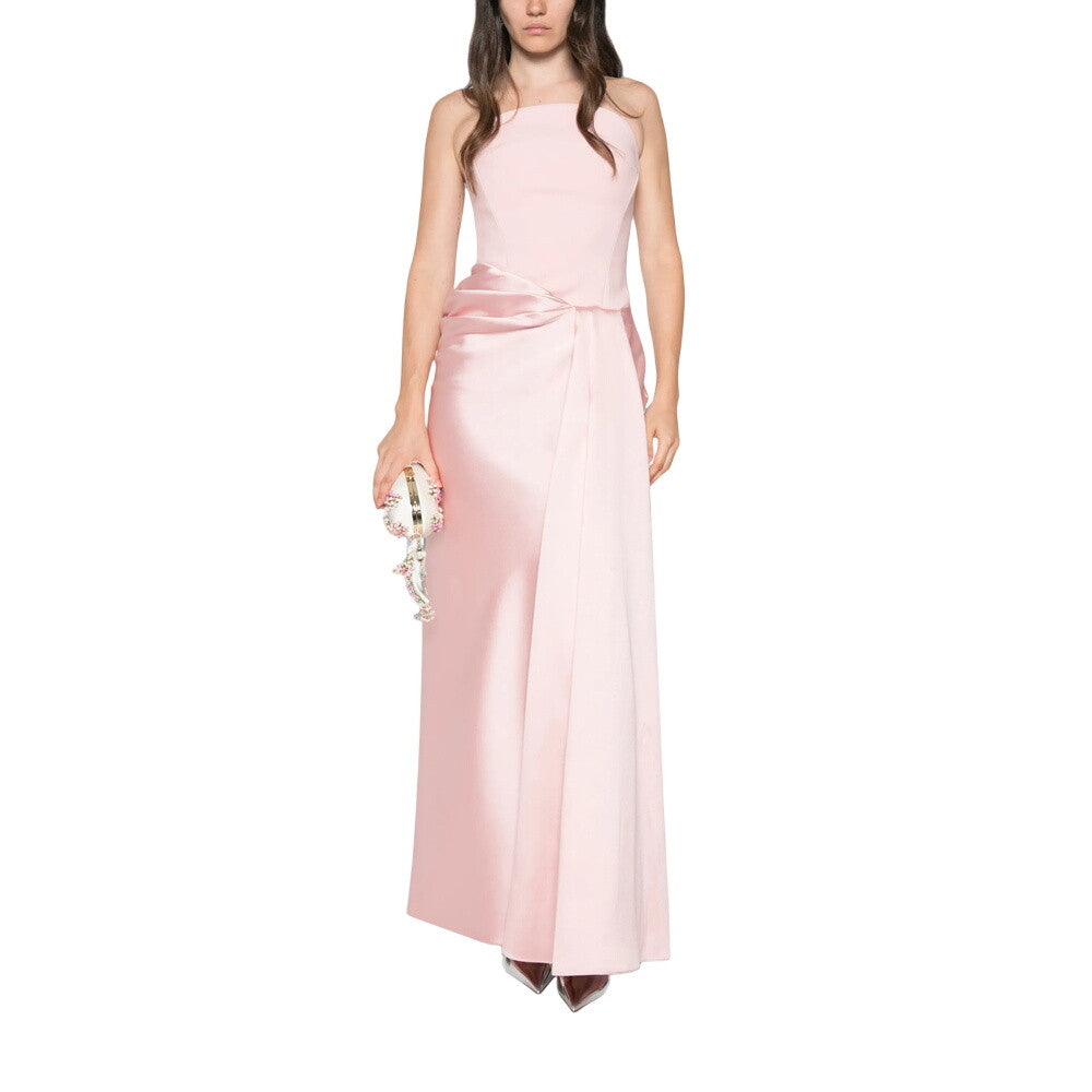 Pink Strapless Full Length Dress 2