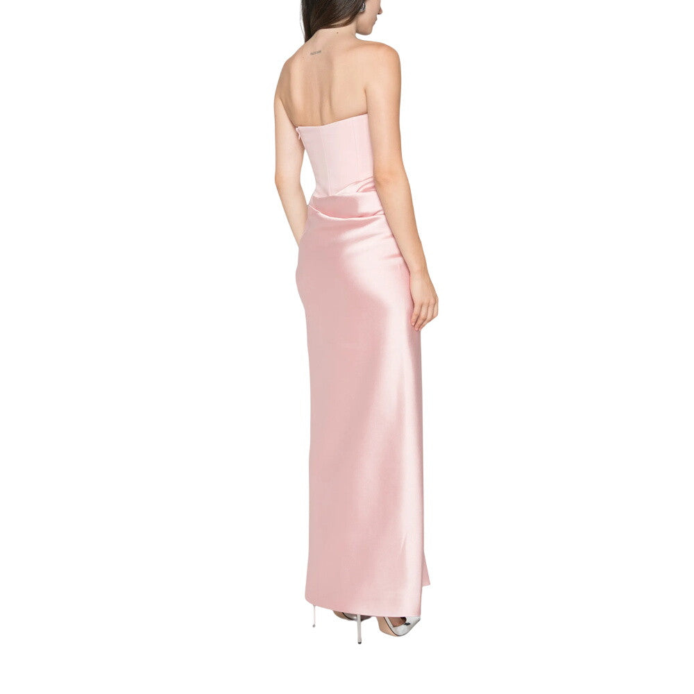 Pink Strapless Full Length Dress 3