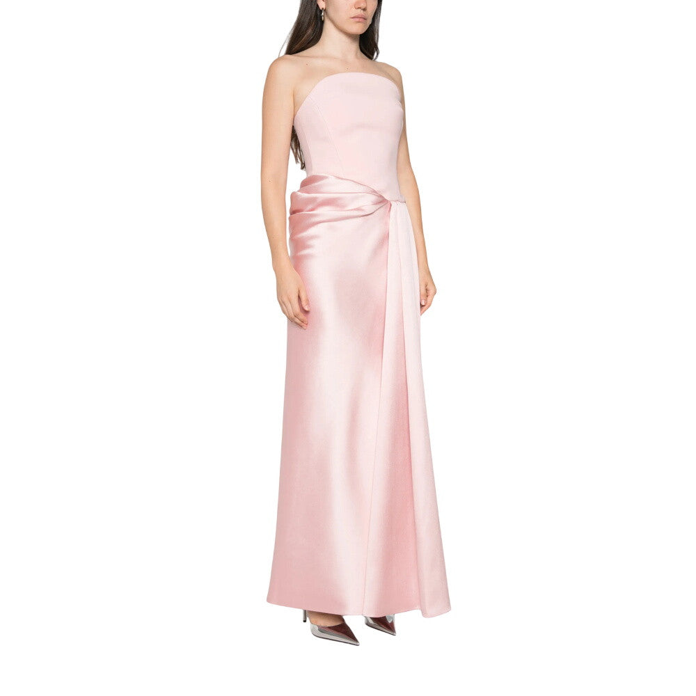 Pink Strapless Full Length Dress 4