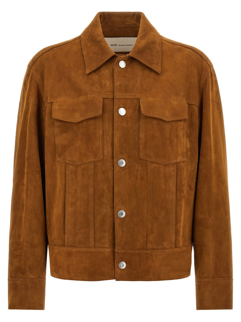 Brown Solid Leather Jacket 1