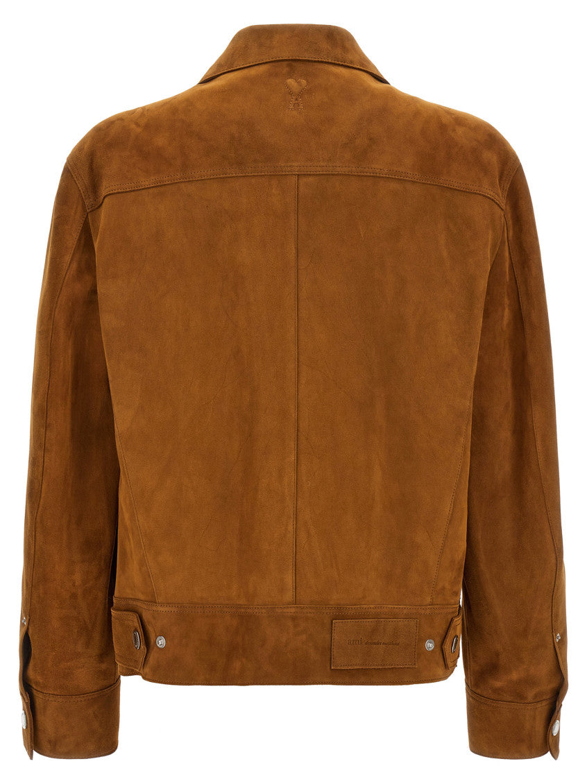 Brown Solid Leather Jacket 2