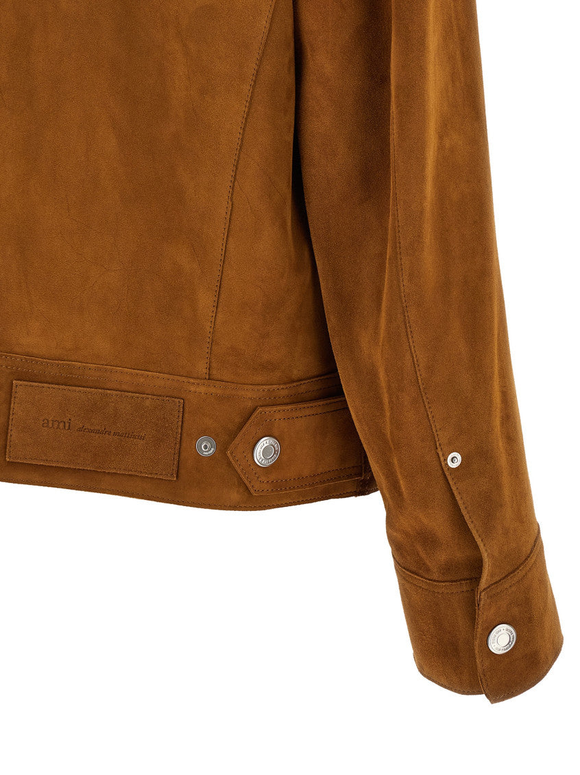 Brown Solid Leather Jacket 4