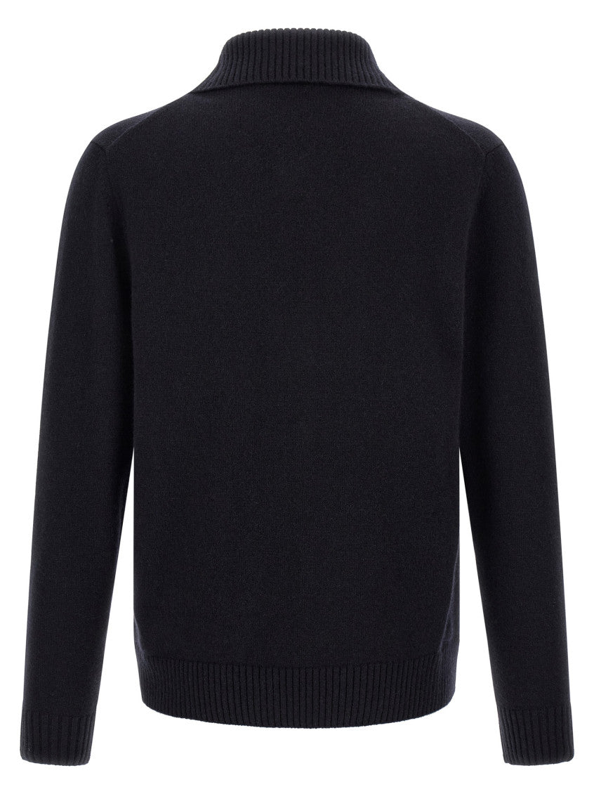 Dark Blue Half Zip Sweater 2